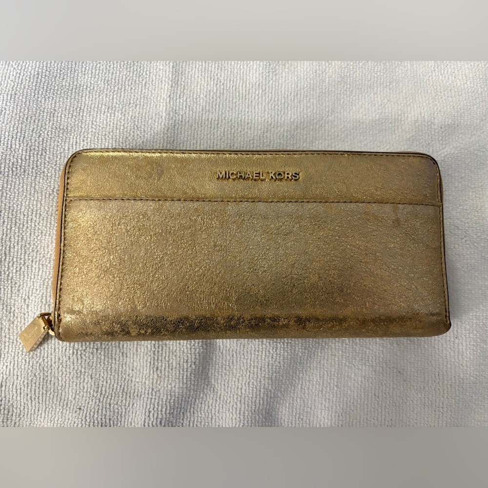 Michael Kors Shimmering Gold Clutch
